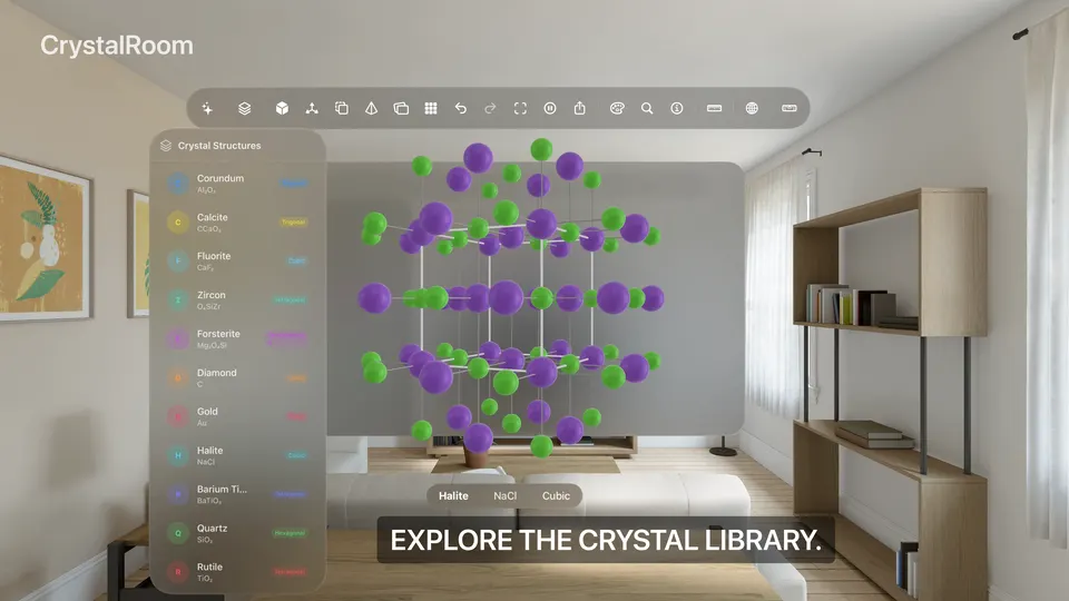 Explore the crystal library — the built-in structure list